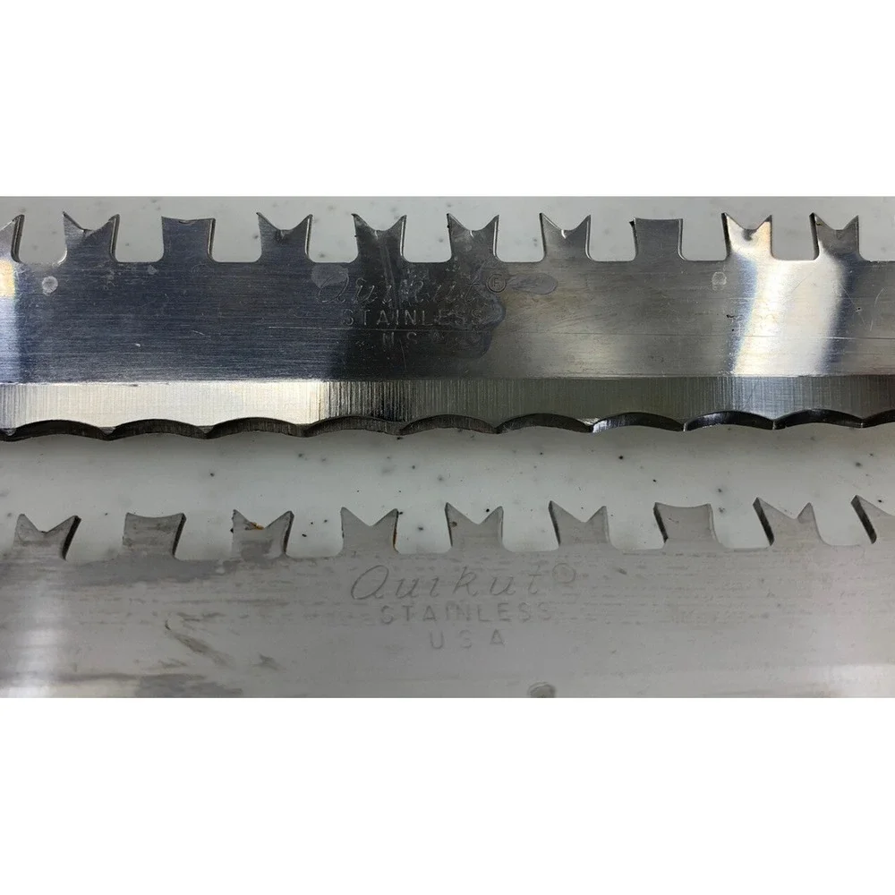 Vintage Quikut Stainless Quikuto Quikkle Carving  Knives Made In USA 9.5
